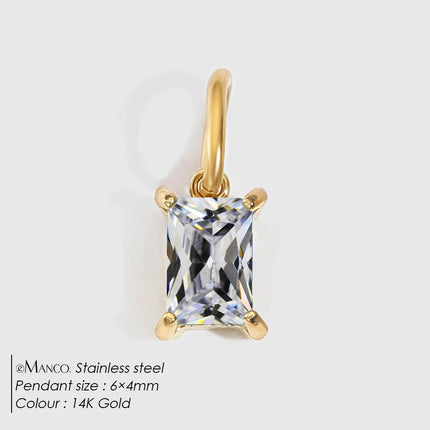 eManco Stainless Steel Geometry Pendants Charms Zircon For DIY Jewelry Necklace Making Bracelet Findings Crafts Earrings