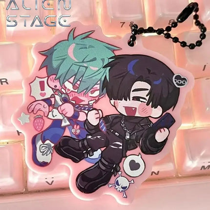 Anime Alien Stage Till Ivan Cosplay Key Chain Cartoon Cute Acrylic Keyring Backpack Keychains Couple Accessories