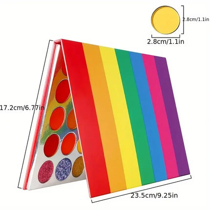 35-Color Rainbow Eyeshadow Palette, Matte, Shimmer Finishes, High, Blendable Long-Lasting Eye Makeup, Vibrant Shades for Parties