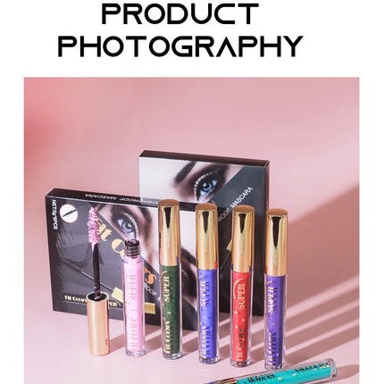6 Color/Set Colored Mascara Cream Blue Green Lasting Waterproof Mascara Curling Eyelashes Thick Curl 3D Non-smudding Mascara