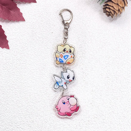 Pokémon Pikachu Bulbasaur Gengar Squirtle Car Keychain Accessories Acrylic Charms Pendant For Bag Key Holder Backpack Decoration