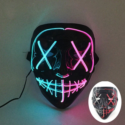 Funny Cute Flashing Masquerade Mask Adult Children Decorative Mask Luminous Full Face Mask Classical Purge Mask For Night