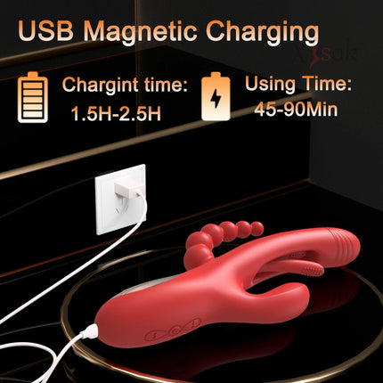Tapping Flapping Rabbit Vibrator G-Spot Vagina Vibrator for Women Clit Anal Stimulator Female Masturbation Sex Toy for Women