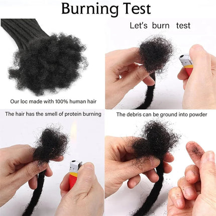 Dreadlock Extensions Real Human Hair For Man/Women Permanent Loc Extensions 60 Strands 6-14 Inch Brazilian Dreadlock