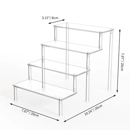 1pcs Multi-Layer Acrylic Display Stand Cake Display Rack High Transparent Trapezoidal Storage Shelf Perfect for Dessert Cupcake