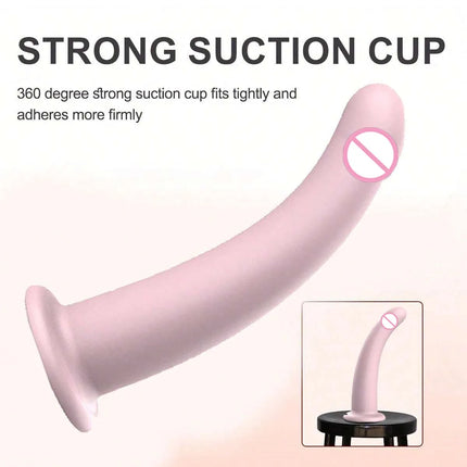 Silicone Anus plug with Strong Suction Cup, Smooth Curve Prostate Massager for Men, Flexible G-Spot & Sphincter Stimulator Toy