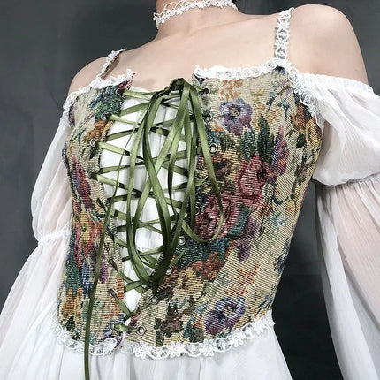 Fashion Lolita Shirt Women Corset Top Camis y2k Body Shaper Woman Clothing Blouses Sexy Waist Trainer Bustiers Ladies Underbust