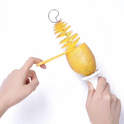 6 Set Spiral Potato Cutter with 4 Stainless Steel Sticks Spiralizer Chips Maker Reusable Potato Twister Kitchen Gadgets