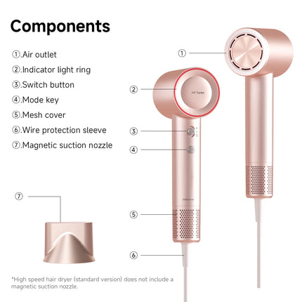 DOCO Hair Dryer High Speed 600 million Negative Ions Hair Care Professional Lightweight Home Travel Gift 110000 Rpm