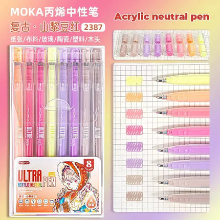 150/6 Colors Colors Large Capacity Acrylic Gel Pen 1.0mm Painting Drawing Student Writing Pen Office School Supplies Stationery