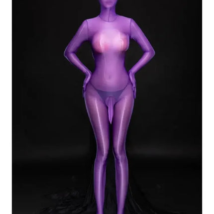 Sexy Men Nylon Catsuit Bodystocking Penis Sheath Hooded Bodysuit Tights Leotard Conjoined Lingerie Jumpsuit Sex Game Sm Toys