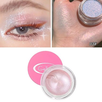 Gellas Eyeshadow Highgloss Creamy Multi-use Pearl Shimmer Highlighter Glitter Waterproof Longlasting Face Contouring Body Makeup