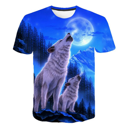 2024 Summer Children 3D Cartoon T-shirt for Boy Animal Printing Dinosaur Shark Boys T Shirt Girls Tops Tees Cartoon Kids Clothes