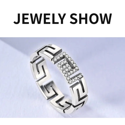 Shine Zircon Ring 925 Silver Original Stone Multi Layer Simple Infinitely Wide Rings For Women FineJewelry Wedding Party Gift