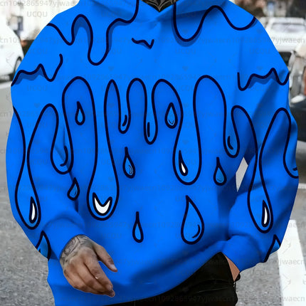 Men's Hooded Sweatshirt Neon Green and Purple Liquid Drip Pattern Pullover Daily and Sports  Outdoor Fitness Women's Hoodies