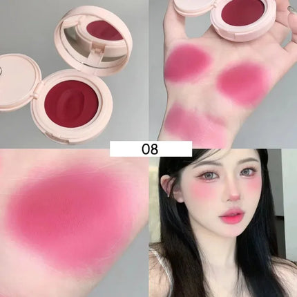 Single Color Blush Silky Texture High Color No Powder Feeling Low Saturation Long-lasting Natural Matte Blush Cream Face Makeup