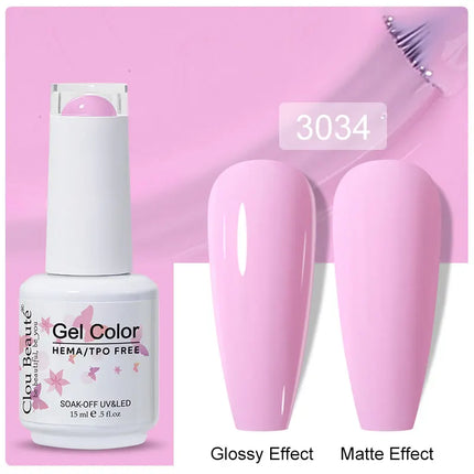 Clou Beaute 15ml Nail Gel Polish Vernis Semi Permanent UV LED Lamp Lakiery Hybrydowe Hema Free Red Nail Art Gel Lacquer Gel