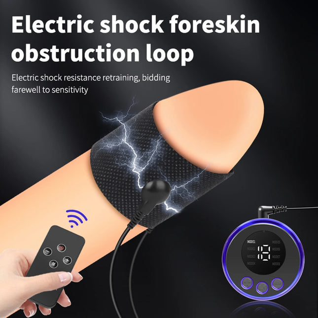Electric Penis Sleeve Vibrator For Men Penis Cock Ring Masturbation Conductive Enlargement Stimulator Massage Sex Toys For Men