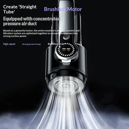 17000PA Car Vacuum Cleaner Rechargeable High Power Mini Vacuum Cleaner with LED Light Portable Cordless Compressed Air Duster