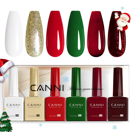 6pcs/kit CANNI TPO FREE HEMA FREE Halloween Nails Color Set Dark Red Semi Permanent Soak off UV LED Gel Varnish Christmas Gift