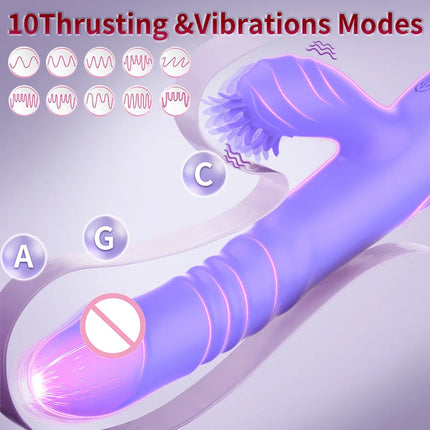 G-Spot Rose Vibrator, Thrusting Dildo, Rabbit Clitoral Stimulator Adult sex toys suitable for women and couples