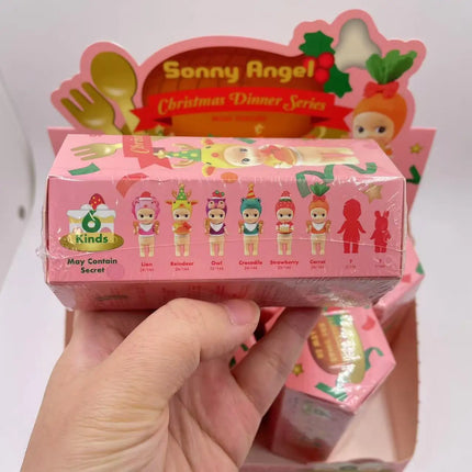 Sonny Angel mini figure 2024 Christmas Dinner Series  Blind Box Mystery Box lion Reindeer Owl Crocodile Strawberry  SAS65950