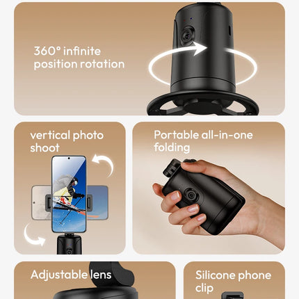 Smart Auto Tracking Phone Gimbal YT20 Foldable 360° Rotation Selfie Mount with Face/Object Tracking for Vlog/Live Stream