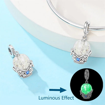 Original 925 Sterling Silver Charms Beads Cute Mushroom Unicorn Love Wings Pearl Charm for Bracelet Pendant Woman Girl Jewelry