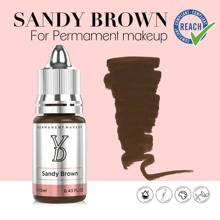 YDPMU REACH Certified Hybrid Eyebrows Pigment Set 12ml for Semi Permanent Makeup Microblading Ink Professional Tattoo Supplies