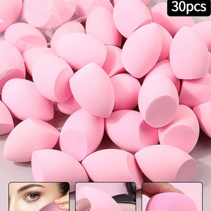 30pcs Powder Blending Makeup Sponge Beauty Egg Set  For Liquid Cream And Powder, Multicolor Without Latex Suitable For All