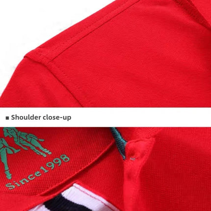 Men's Solid Summer Polo Shirt Plus Size Casual Short Sleeve Lapel Button Shirt with Embroidery - Purple, Red, White - 5XL, 6XL