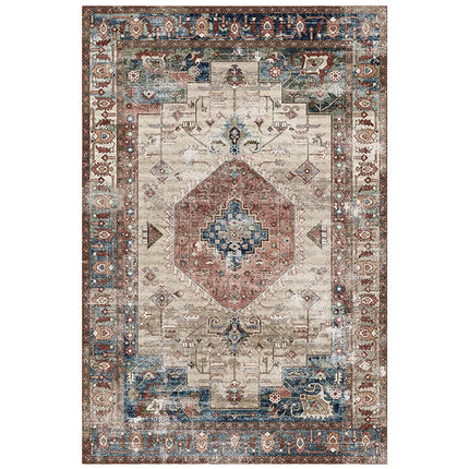 Tapis de style rétro américain pour chambre à coucher Grand tapis de salon Décoration Tapis antidérapant Lavable Tapis de sol de salon Tapis doux pour la maison