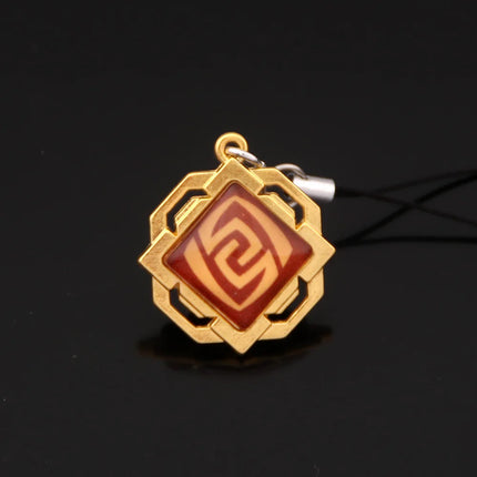 Game Genshin Impact Vision Keychain Luminous 7 Element Double Side Glass Pendant Eye Of Original Keyring Phone Charms Souvenir