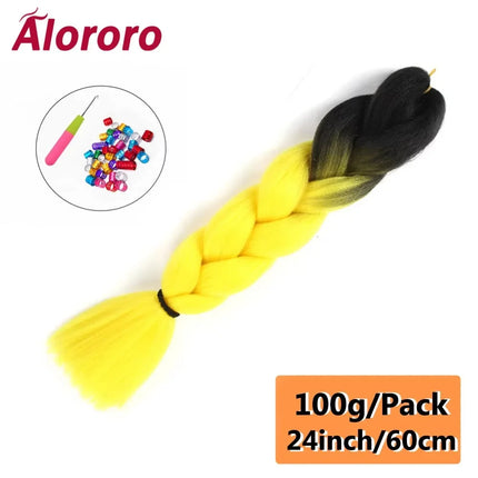 24 Inch Jumbo Braids for Hair Extensions Purple Synthetic Braiding Hair Accessories 100G/Pack Women DIY Hair for Crochet Braid