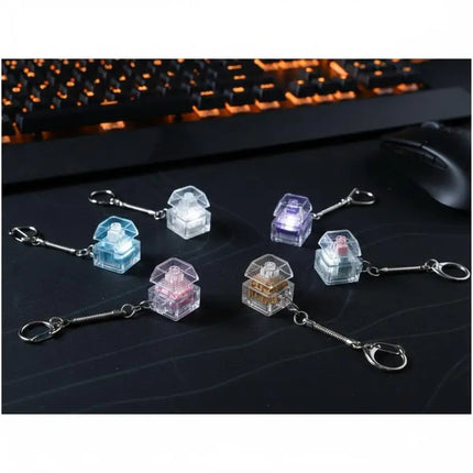 Crystal Keycap Keychain 1/2/3/4/9 Key Keyboard Fingertip Clicker Stress Relief Decompression Toy