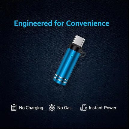 Type-C Safety Air Blowing Lighter Mini Flameless USB Rechargeable Windproof Portable for Camping Hiking Survival Emergency