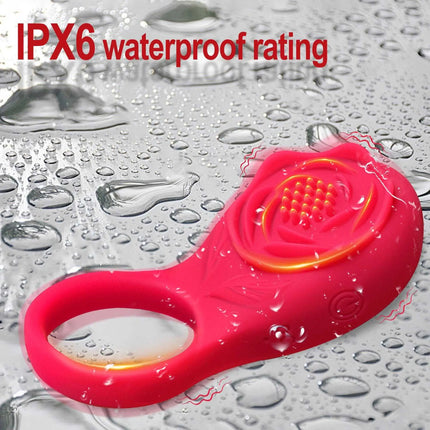 Men Rose Vibrating Cock Ring Penis Ring Ejaculation Delay Vibrator Clitoral Stimulator Penis Cockring Sex Toys for Couple