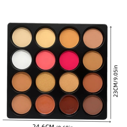 16 Colors Blush Contour Highlighter Makeup Palette , Matte Face Blush Powder for Cheek, Bright Shimmer Bronzer Professional Faci