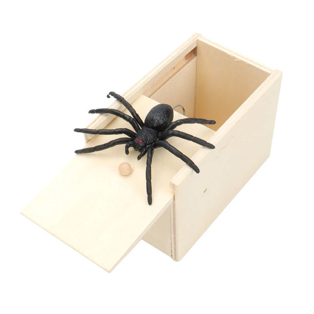 Trick Spider Funny Scare Box - Wooden Hidden Box Quality Prank Toy Fun Game Prank Trick for Friend Office Toys