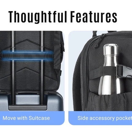 LIGHT FLIGHT Travel Backpack for Men TSA Large Airplane Cabin Backpack Lightweight Waterproof Laptop Backpack Urban Style