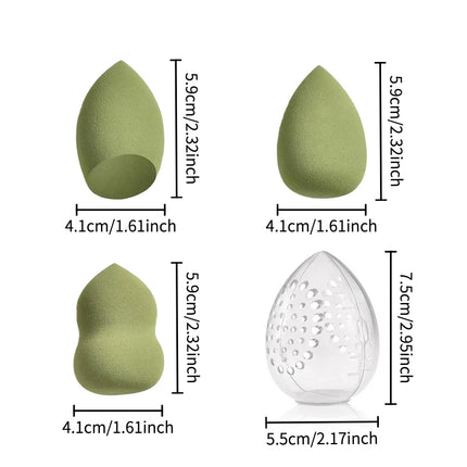 14PCS Makeup Sponge Set - 12 Ultra-Soft Beauty Blenders + 2 Storage Boxes, Latex-Free for Foundation & Powder