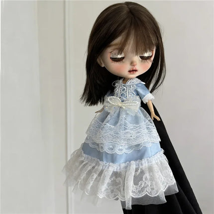 For Blythe Doll Lace Fairy Princess Dress Outfit Clothes Cartoon Colorful Fastfood Skirt Animal Clothing OB24 OB22 1/6 Ropa Gift