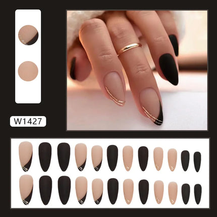 Fresh Flower 24 Pcs Press on Nails Pink Nail polish Glossy Artificial Finger Manicure Reusable False Nails for Women