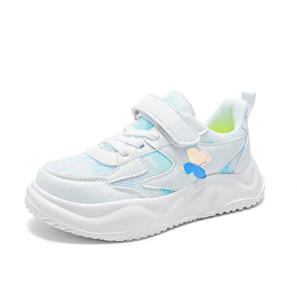 Childrens Sports Shoes Spring Fashion Butterfly Girls Leather Pink Breathable Antislip Light Casual Flat Kids Running Shoes