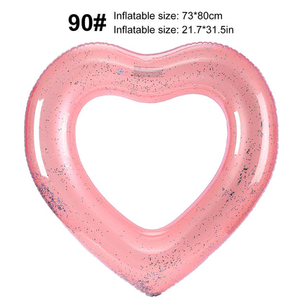 1PC Heart Shaped Inflatable Swim Ring, Float Water for Pool and Beach, Unique Summer Design Material Fun Outdoor