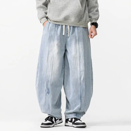 High Waist Casual Jeans Men New Arrival 2026 Spring Streetwear Harajuku Denim Pants Loose Oversized Male Harem Pant N005