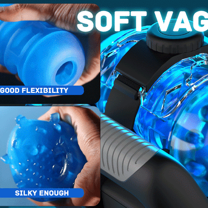 Fully Automatic Handle Masturbator 6-Segment Fixed-point Telescopic Male One-Key Burst Masturbation Cup Trainer Sex Toys for Men