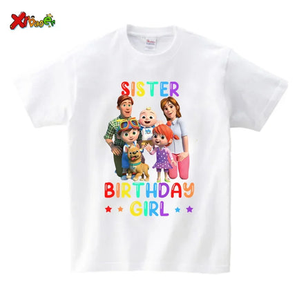 Birthday Girl Shirt for Family Matching Clothes Party Girls T Shirt Gift Custom Name Kids Clothing Outfit Children Clothes Daddy