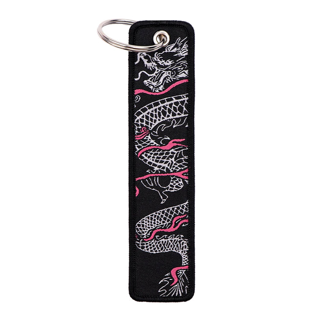 Dragon Embroidery Key Fobs Cool Keychain For Motorcycles Cars Key Ring Key Holder Key Pendant Key Tags Chaveiro Jewelry Gift