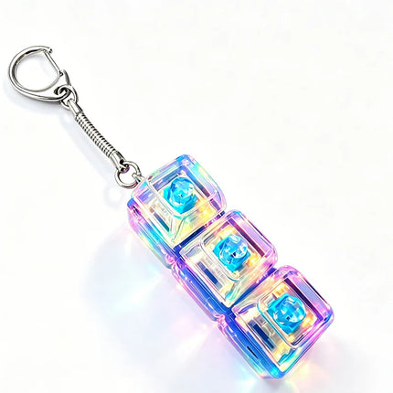 4-Key Polka Dot Keychain Pendant Fidget Stress Releasing Decompression Keychain Press Keyboard Button Keycap Bags Charm Pendant